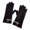 Black long warm gloves for both men and women, windproof thickened knitted for autumn and winter Item Picture